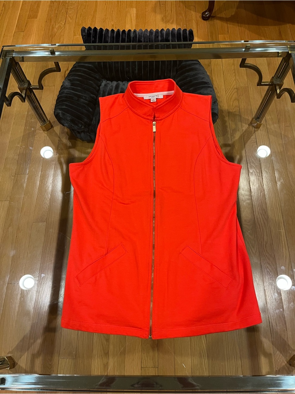 Liz Claiborne Bright Red Sleeveless Zip Vest